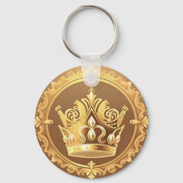 Elegant Guld Krona Nyckelring