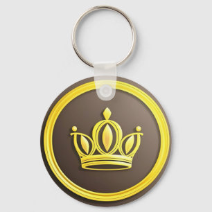 Elegant Guld Krona Nyckelring