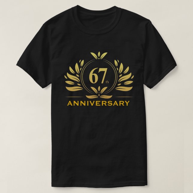 Elegant Guld Lagerkrans Anpassad årsdag firande T Shirt (Design framsida)