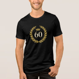 Elegant guld lagerkrans krona 60-årsdag t shirt
