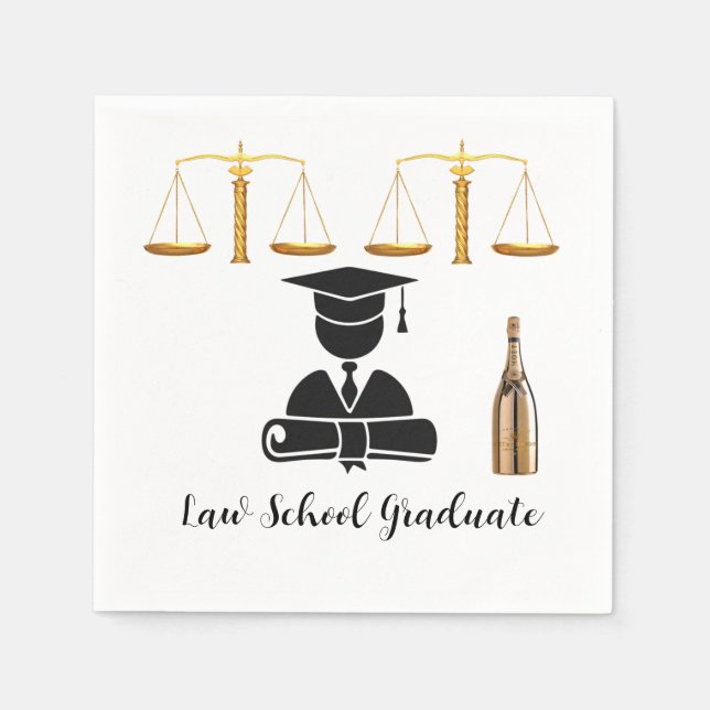 Elegant Guld Law School Student Papper Pappersservett (Framsidan)