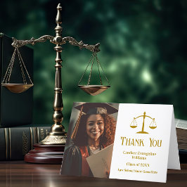 Elegant Guld Law School Studenten Photo Tack Kort