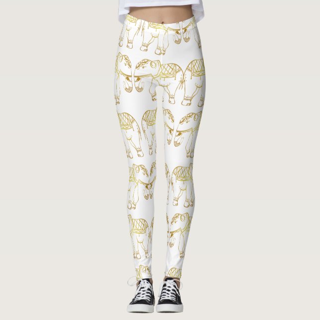 Elegant Guld Leggings (Framsida)