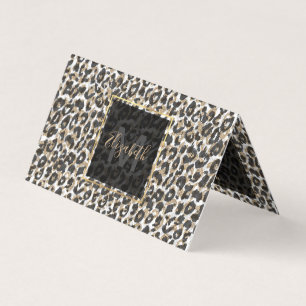 Elegant guld leopard, mönster visitkort