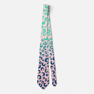 Elegant Guld leopard print Blue Mint Gradient Rosa Slips