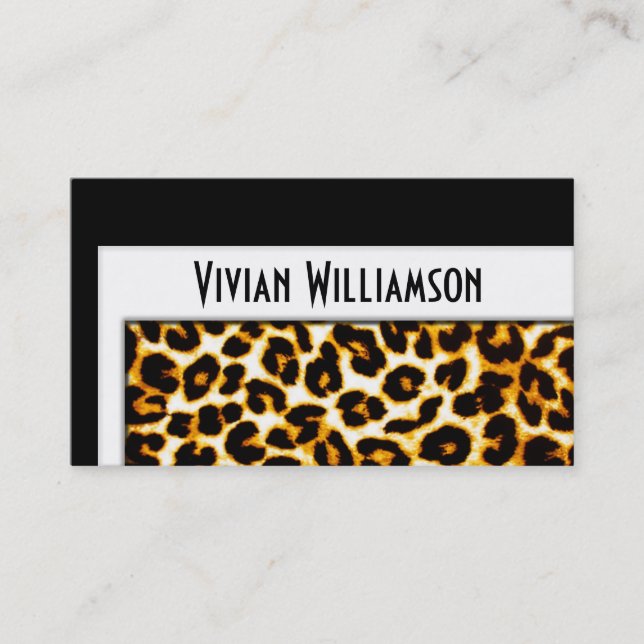 Elegant Guld Leopard Professionell Affärskort Visitkort (Framsida)