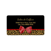 Elegant Guld Leopard Skriv ut med rött blåshårsalt