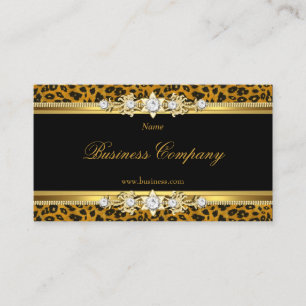 Elegant Guld Leopard Svart Original 3 Visitkort