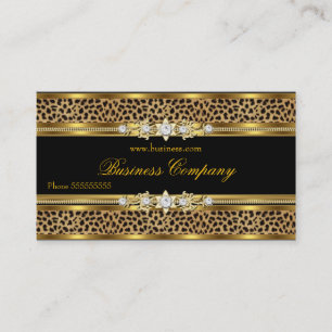 Elegant Guld Leopard Svart ORNATE Bäst Visitkort