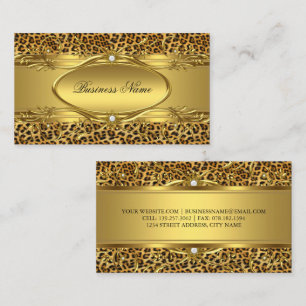 Elegant Guld Leopards tryck Namnkort