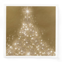 Elegant Guld Lighted Julgran