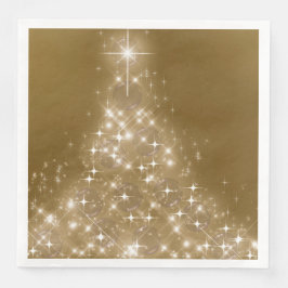 Elegant Guld Lighted Julgran Pappersservett