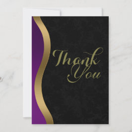 Elegant Guld Lila Black Funeral Tack Kort