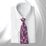 Elegant Guld Lila Blommigt Slips<br><div class="desc">Elegant Guld Blommigt Design för Lila</div>
