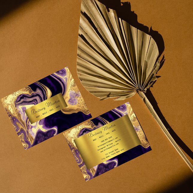 ELEGANT GULD & LILA VISITKORT (Skapare uppladdad)