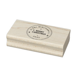 Elegant Guld Line Art-jul Stämpel