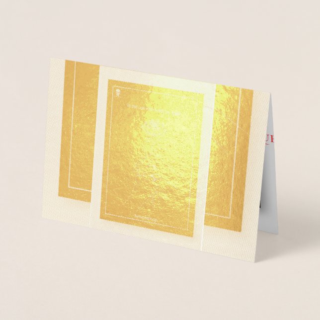 Elegant Guld Linje Konst Ros & Händer - Lyx Alla h Folierat Kort (Framsida)