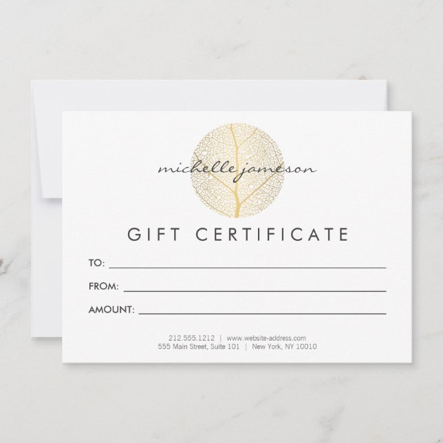 Elegant Guld Logotyp Gift Certificate (Framsida)