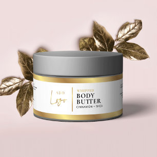 Elegant Guld Logotyp Lux Cosmetic Burk Wrapper Lab Vattenflaska Etikett