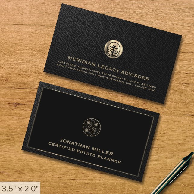 Elegant Guld Logotyp Professionell QR-kod Visitkort (Skapare uppladdad)