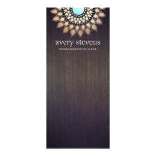 Elegant Guld Lotus Blommigt Motif Snyggt Wood Reklamkort