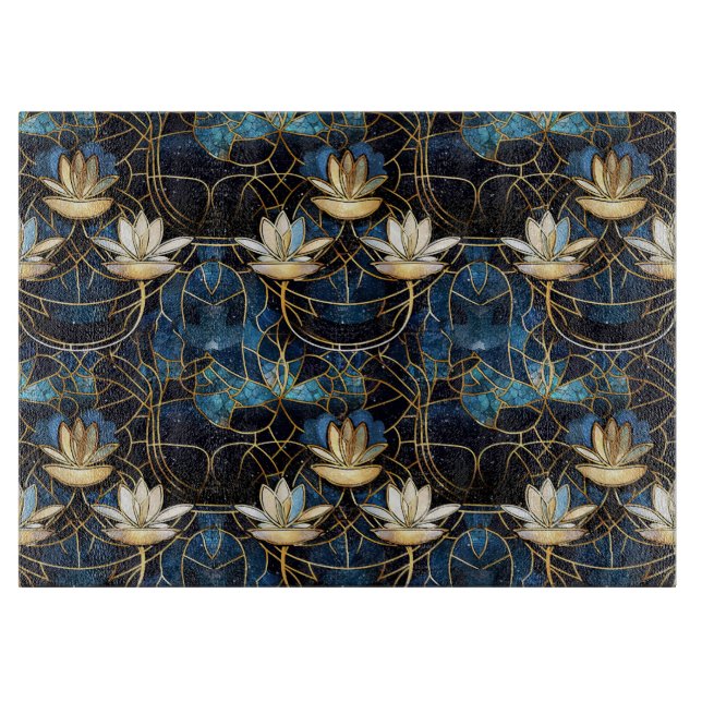 Elegant guld lotus falskt glas-i-glas-mönster (Framsidan)