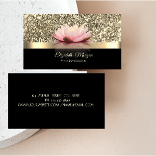 Elegant Guld, Lotus Flower Yogainstruktör Visitkort