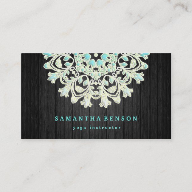 Elegant Guld Lotus Logotyp Yoga Meditation Hälsa B Visitkort (Framsida)