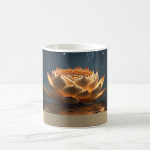 Elegant Guld Lotus Mörk Yoga Kaffemugg