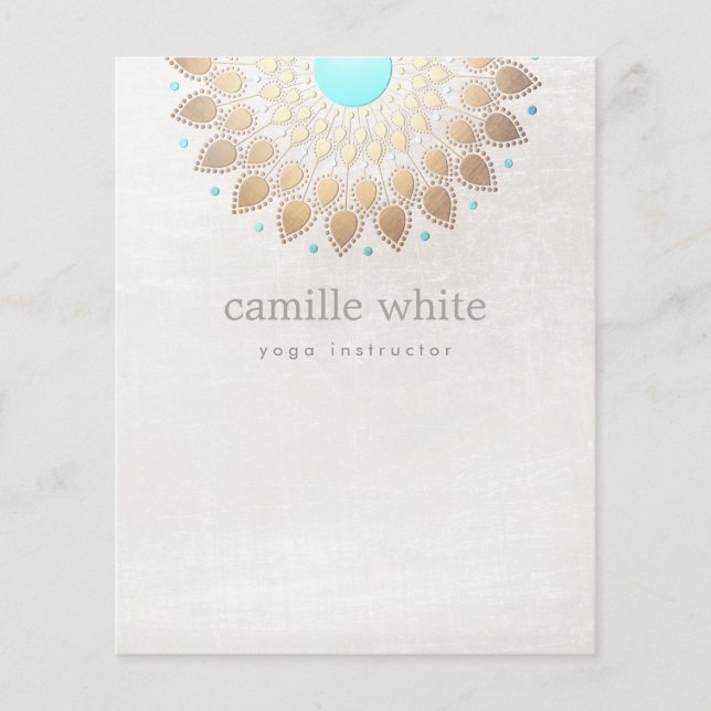 Elegant Guld Lotus Natural Health and Beauty Spa Flygblad (Framsidan)