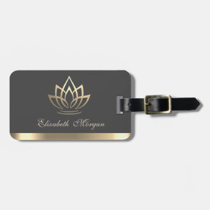 Elegant Guld Lotus, Yoga Bagagebricka