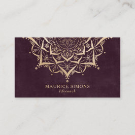 Elegant guld lotus yoga-instruktör mandala visitkort