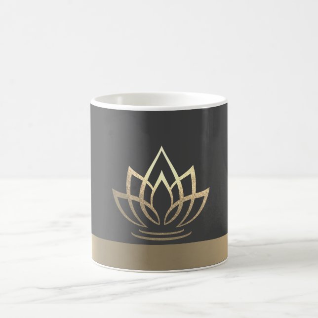 Elegant Guld Lotus, Yoga Kaffemugg (Center)