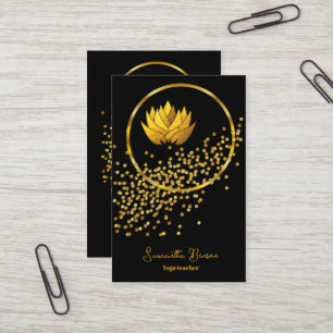 Elegant Guld Lotus Yoga Meditation Visitkort