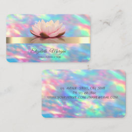 Elegant Guld Lotusblomma Iridescent Opal Visitkort