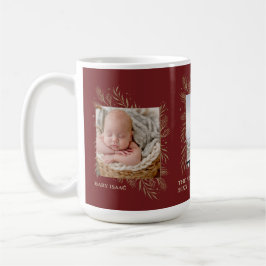 Elegant Guld Löv God jul Family Photo Kaffemugg