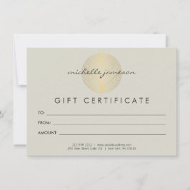 Elegant Guld Löv Logotyp om intyg om gåva från Tan