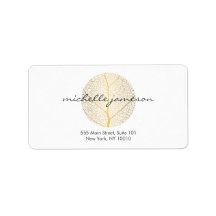 Elegant Guld Löv Logotyp om Vita