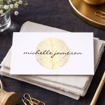 Elegant Guld Löv Logotyp om Vita