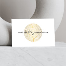 Elegant Guld Löv Logotyp om Vita