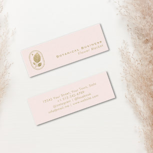 Elegant Guld Löv Minsta Rosa av botaniskt kam Mini Visitkort