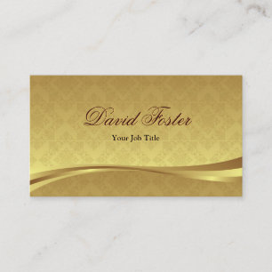 Elegant Guld Löv titta på Luxury Damask Visitkort