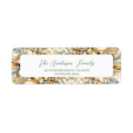 Elegant guld-lyxbukett returadress etikett
