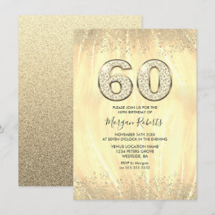 Elegant Guld Manar eller kvinnor 60:e Födelsedagsf Inbjudningar