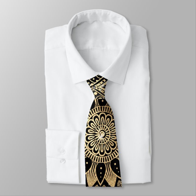 Elegant Guld Mandala Black Design Slips (Bunden)