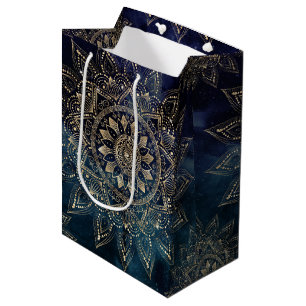 Elegant Guld Mandala Blue Galaxy Design