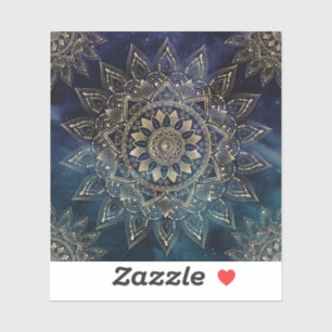 Elegant Guld Mandala Blue Galaxy Design Klistermärken