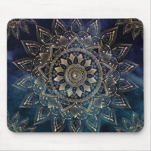 Elegant Guld Mandala Blue Galaxy Design Musmatta