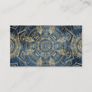 Elegant Guld Mandala Blue Stollig Visitkort