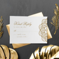 Elegant Guld Mandala Bröllop Response OSA kort